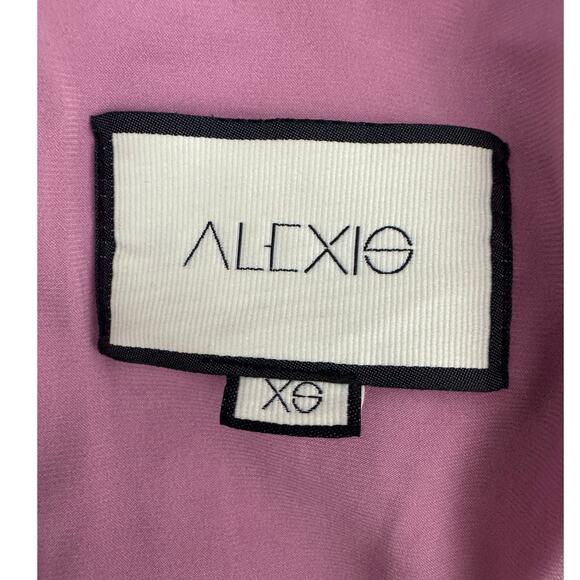 Alexis Zendaya Lace Crochet Cut Out Long Sleeve Dress Lilac Macrame size XS - Picture 11 of 15